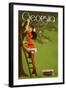 Georgia Peach Orchard Pinup Girl-Lantern Press-Framed Art Print