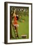 Georgia Peach Orchard Pinup Girl-Lantern Press-Framed Art Print