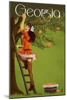 Georgia Peach Orchard Pinup Girl-Lantern Press-Mounted Art Print