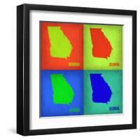 Georgia Pop Art Map 1-NaxArt-Framed Art Print