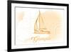 Georgia - Sailboat - Yellow - Coastal Icon-Lantern Press-Framed Art Print