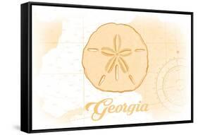 Georgia - Sand Dollar - Yellow - Coastal Icon-Lantern Press-Framed Stretched Canvas