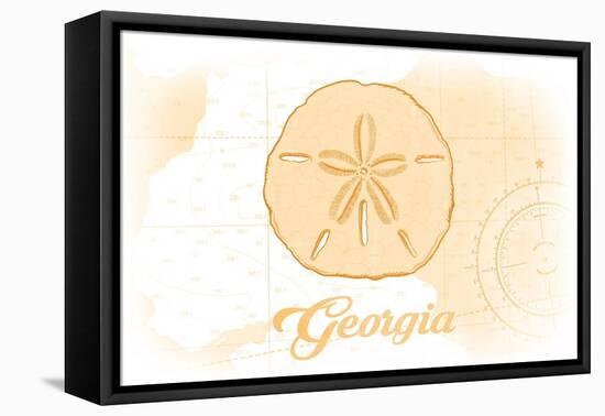 Georgia - Sand Dollar - Yellow - Coastal Icon-Lantern Press-Framed Stretched Canvas