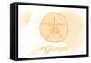 Georgia - Sand Dollar - Yellow - Coastal Icon-Lantern Press-Framed Stretched Canvas