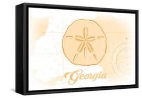 Georgia - Sand Dollar - Yellow - Coastal Icon-Lantern Press-Framed Stretched Canvas