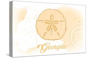 Georgia - Sand Dollar - Yellow - Coastal Icon-Lantern Press-Stretched Canvas