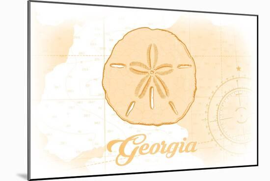 Georgia - Sand Dollar - Yellow - Coastal Icon-Lantern Press-Mounted Art Print