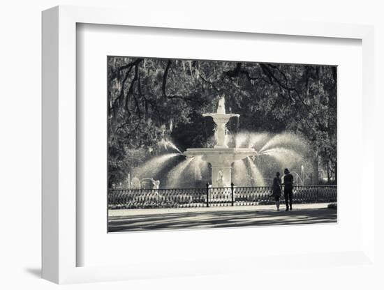 Georgia, Savannah, Fountain in Forsyth Park-Walter Bibikow-Framed Photographic Print