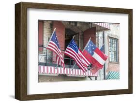 Georgia, Savannah, River Street, Flags-Jim Engelbrecht-Framed Photographic Print