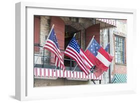 Georgia, Savannah, River Street, Flags-Jim Engelbrecht-Framed Photographic Print