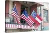 Georgia, Savannah, River Street, Flags-Jim Engelbrecht-Stretched Canvas