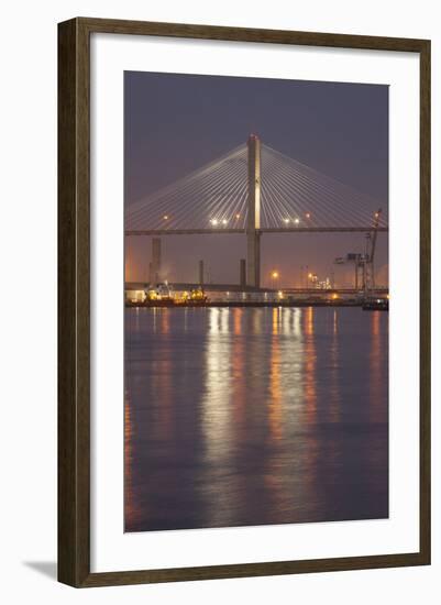 Georgia, Savannah, Span of the Talmadge Memorial Bridge-Joanne Wells-Framed Photographic Print