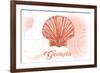 Georgia - Scallop Shell - Coral - Coastal Icon-Lantern Press-Framed Art Print