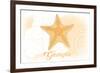 Georgia - Starfish - Yellow - Coastal Icon-Lantern Press-Framed Premium Giclee Print