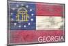 Georgia State Flag - Barnwood Painting-Lantern Press-Mounted Art Print