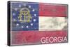Georgia State Flag - Barnwood Painting-Lantern Press-Stretched Canvas