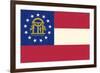 Georgia State Flag-Lantern Press-Framed Art Print