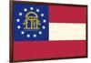 Georgia State Flag-Lantern Press-Framed Art Print