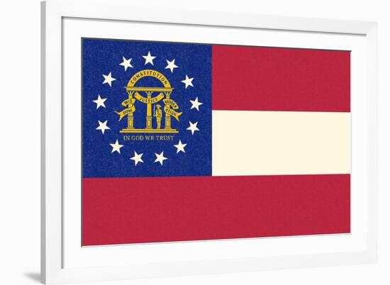 Georgia State Flag-Lantern Press-Framed Premium Giclee Print