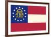 Georgia State Flag-Lantern Press-Framed Premium Giclee Print