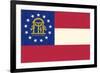 Georgia State Flag-Lantern Press-Framed Premium Giclee Print