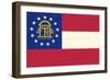 Georgia State Flag-Lantern Press-Framed Art Print