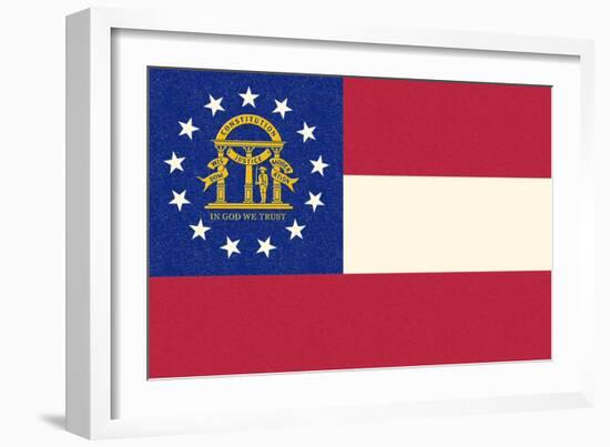 Georgia State Flag-Lantern Press-Framed Art Print