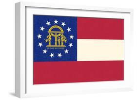 Georgia State Flag-Lantern Press-Framed Art Print