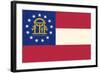 Georgia State Flag-Lantern Press-Framed Art Print