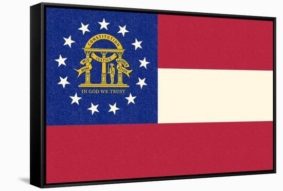 Georgia State Flag-Lantern Press-Framed Stretched Canvas