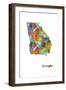 Georgia State Map 1-Marlene Watson-Framed Giclee Print