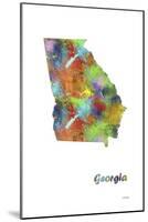 Georgia State Map 1-Marlene Watson-Mounted Giclee Print