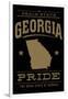 Georgia State Pride - Gold on Black-Lantern Press-Framed Art Print