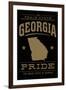 Georgia State Pride - Gold on Black-Lantern Press-Framed Art Print