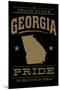 Georgia State Pride - Gold on Black-Lantern Press-Mounted Art Print