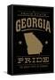 Georgia State Pride - Gold on Black-Lantern Press-Framed Stretched Canvas