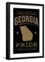 Georgia State Pride - Gold on Black-Lantern Press-Framed Art Print