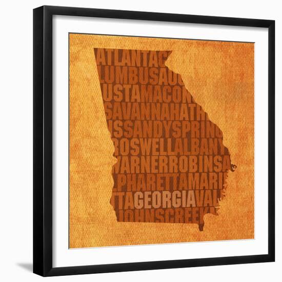 Georgia State Words-David Bowman-Framed Giclee Print