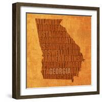 Georgia State Words-David Bowman-Framed Giclee Print