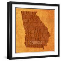 Georgia State Words-David Bowman-Framed Giclee Print