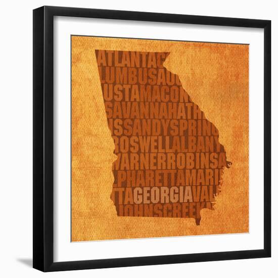 Georgia State Words-David Bowman-Framed Giclee Print