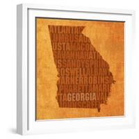 Georgia State Words-David Bowman-Framed Giclee Print