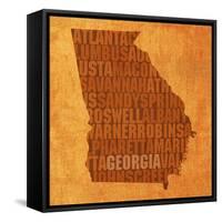 Georgia State Words-David Bowman-Framed Stretched Canvas