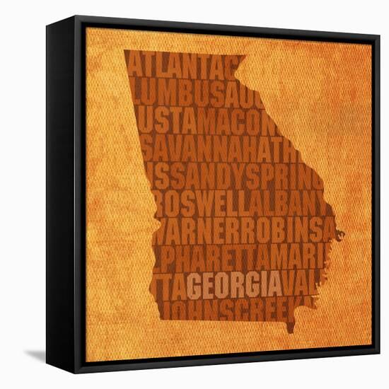 Georgia State Words-David Bowman-Framed Stretched Canvas