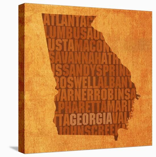 Georgia State Words-David Bowman-Stretched Canvas