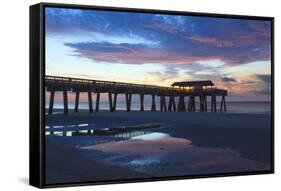 Georgia, Tybee Island, Early Morning at the Pier-Joanne Wells-Framed Stretched Canvas