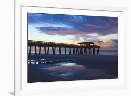 Georgia, Tybee Island, Early Morning at the Pier-Joanne Wells-Framed Photographic Print