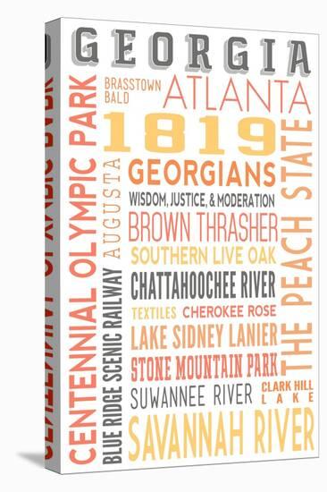 Georgia - Typography-Lantern Press-Stretched Canvas