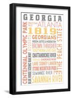 Georgia - Typography-Lantern Press-Framed Art Print