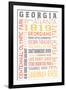 Georgia - Typography-Lantern Press-Framed Art Print